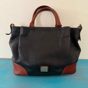 Dooney & Bourke Brenna Black & Brown Pebble Grain Leather Handbag **NO STRAP**